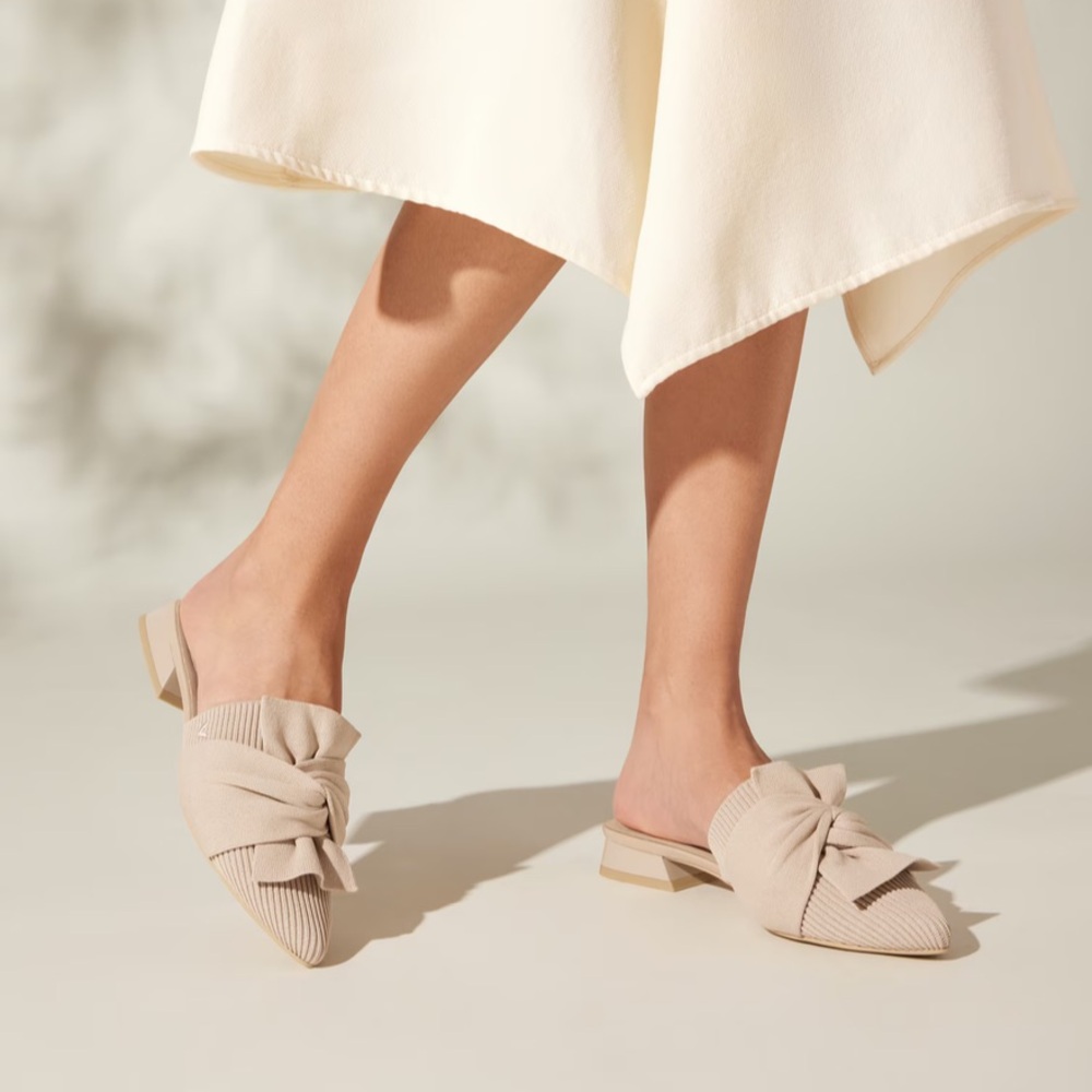 🛍️Pointed-Toe Knot Slide (Yaffa Pro) Vivaia Almond Beige 11 43 - Picture 2 of 11